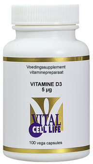 Vitamine D3 5 mcg - Vital Cell Life (100 vegacaps)