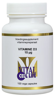 Vitamine D3 15 mcg - Vital Cell Life (100 vegacaps)