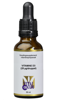 Vitamine D3 druppels 25 mcg - Vital Cell Life (30 ml)